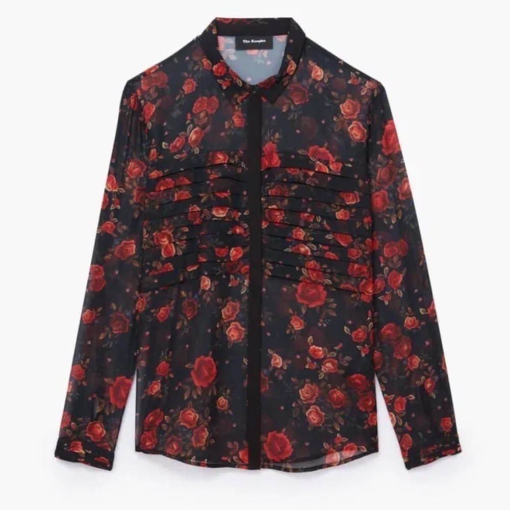 THE KOOPLES Muslin shirt with "Romantic Roses" print Small